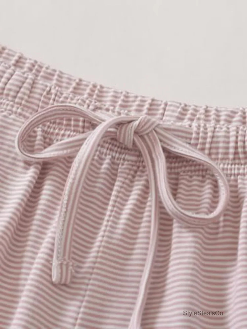 Petite Cotton Knit Striped Pajama Pants with Pockets
